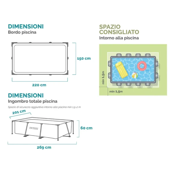 Intex Rectangular Frame bazen 220×150×60 cm – detalj 2