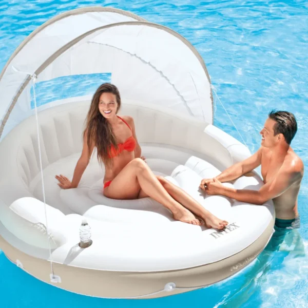 Intex Canopy Island ležaljka za vodu sa nadstrešnicom (199×150 cm, 2 osobe) – detalj 2