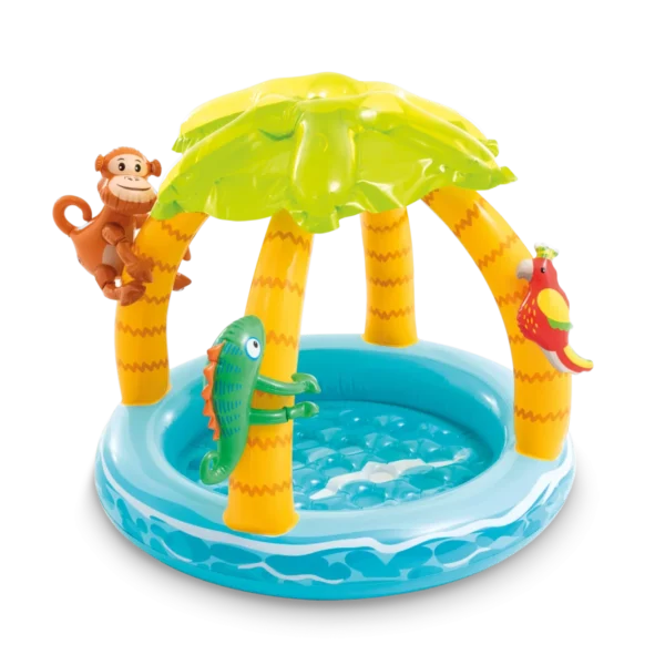 Intex Tropical Island bazen za bebe sa tendom i 3 igračke (102×102×86 cm)